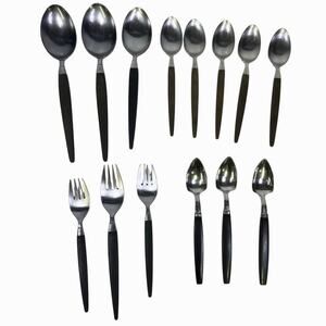 Stanley Roberts MCM 'Modern Elegance' Stainless Steel 14 Pieces